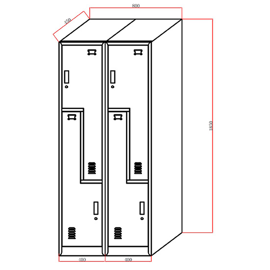 2 Doors Step Locker