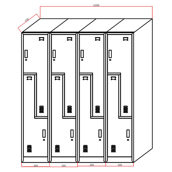 2 Doors Step Locker