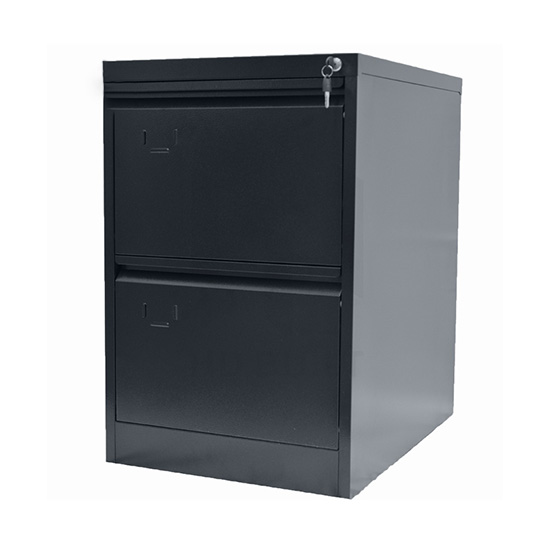 Two Drawer Filing Cabinet Black