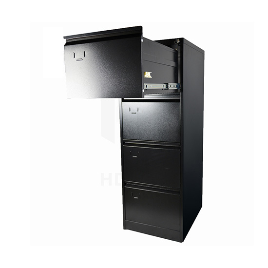 Four Drawer Filing Cabinet Black