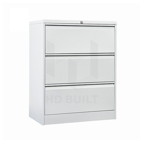 Three Drawer Lateral Filing Cabinet White