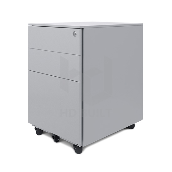 Silver 3 Drawers Mobile Pedestal Cabinet