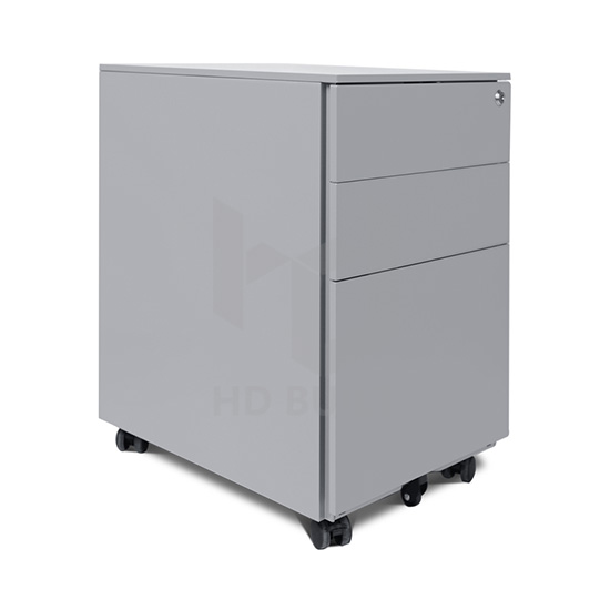 Silver 3 Drawers Mobile Pedestal Cabinet