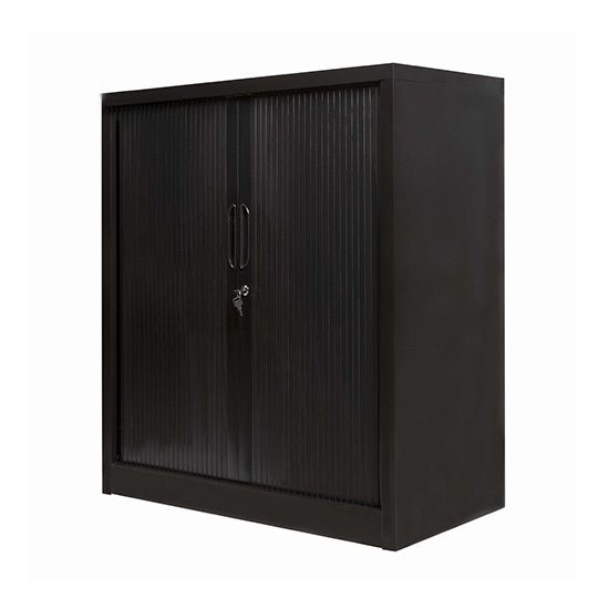 Tambour Door Cupboard Half Size Black