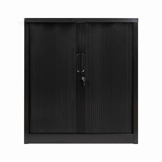 Tambour Door Cupboard Half Size Black