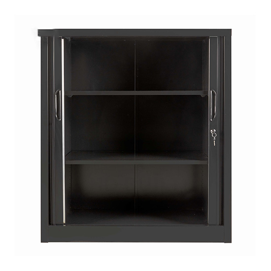 Tambour Door Cupboard Half Size Black