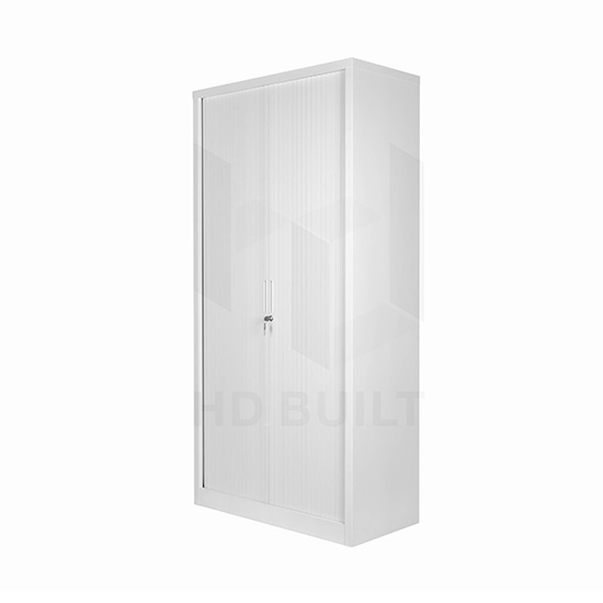 Tambour Door Cupboard Tall White