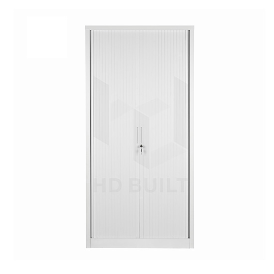 Tambour Door Cupboard Tall White